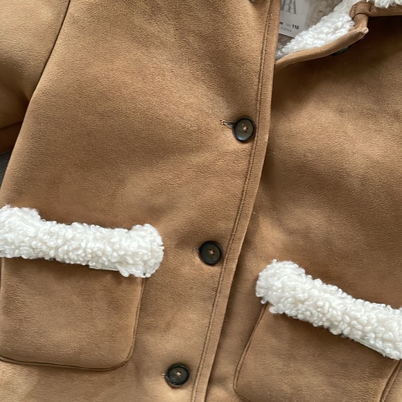 ZARA 4-5yrs suede sherpa lined jacket - Picture 2 of 9
